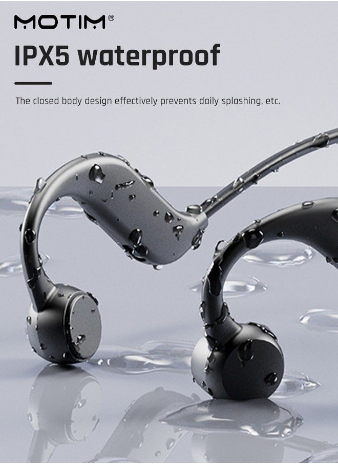 Motim - Open-Ear Bluetooth Neckband Headphones, Bone Conduction Wireless Headphones with Mic, Driver Enhanced Bass, Clear Calls, IPX5 Waterproof Sweatproof Headset, USB-C Fast Charging - Image 1