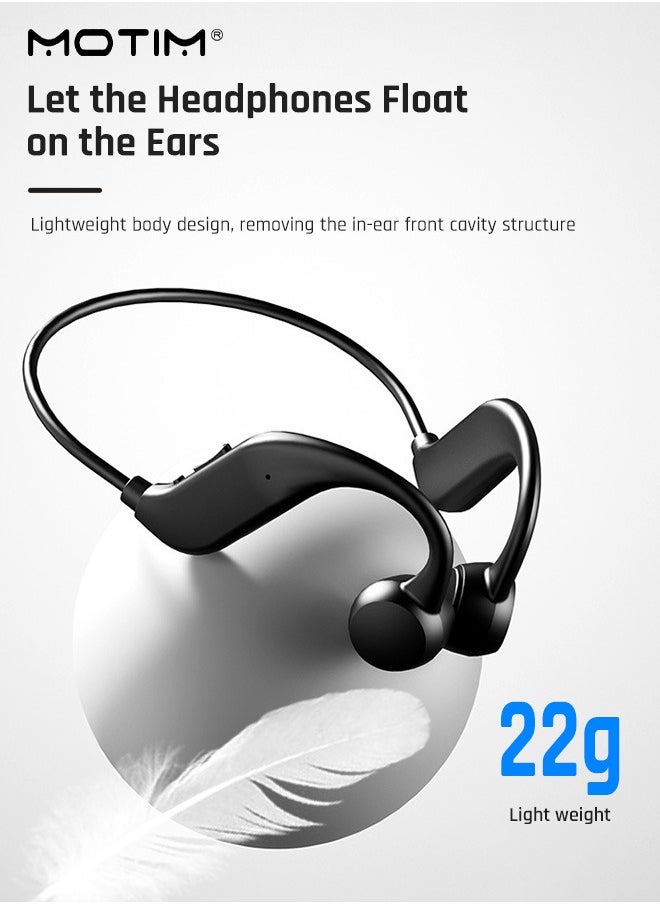 Motim - Open-Ear Bluetooth Neckband Headphones, Bone Conduction Wireless Headphones with Mic, Driver Enhanced Bass, Clear Calls, IPX5 Waterproof Sweatproof Headset, USB-C Fast Charging - Image 1