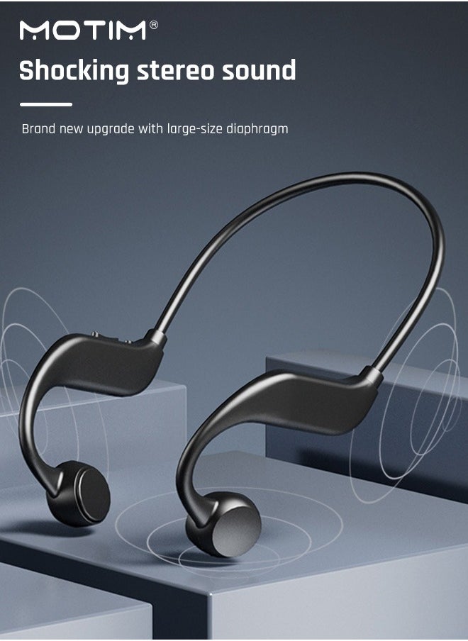 Motim - Open-Ear Bluetooth Neckband Headphones, Bone Conduction Wireless Headphones with Mic, Driver Enhanced Bass, Clear Calls, IPX5 Waterproof Sweatproof Headset, USB-C Fast Charging - Image 1
