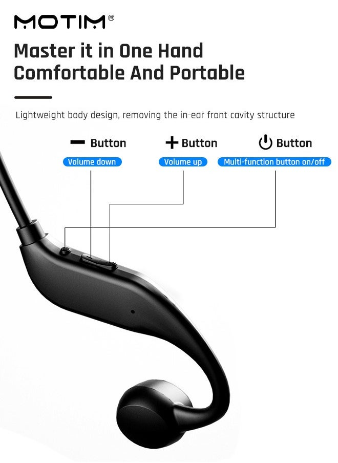 Motim - Open-Ear Bluetooth Neckband Headphones, Bone Conduction Wireless Headphones with Mic, Driver Enhanced Bass, Clear Calls, IPX5 Waterproof Sweatproof Headset, USB-C Fast Charging - Image 1