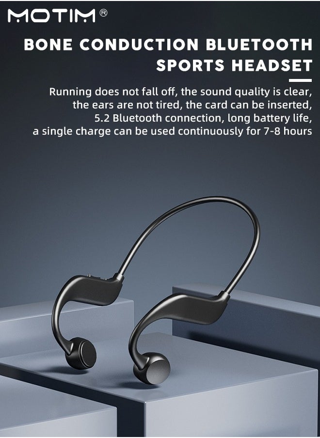 Motim - Open-Ear Bluetooth Neckband Headphones, Bone Conduction Wireless Headphones with Mic, Driver Enhanced Bass, Clear Calls, IPX5 Waterproof Sweatproof Headset, USB-C Fast Charging - Image 1