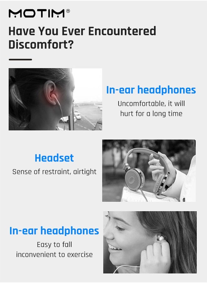Motim - Open-Ear Bluetooth Neckband Headphones, Bone Conduction Wireless Headphones with Mic, Driver Enhanced Bass, Clear Calls, IPX5 Waterproof Sweatproof Headset, USB-C Fast Charging - Image 1