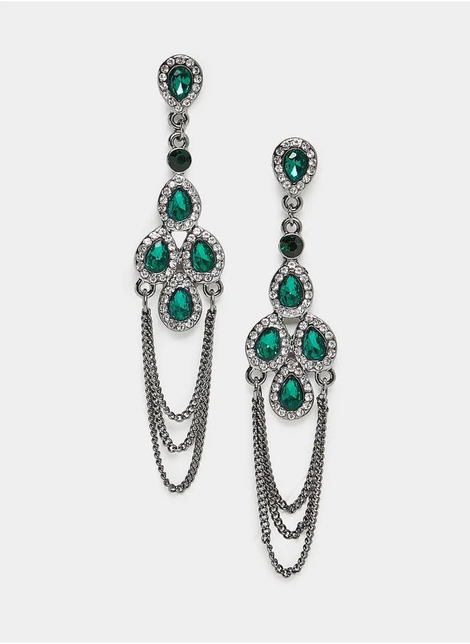 ستايلي Water Drop Rhinestone Earrings