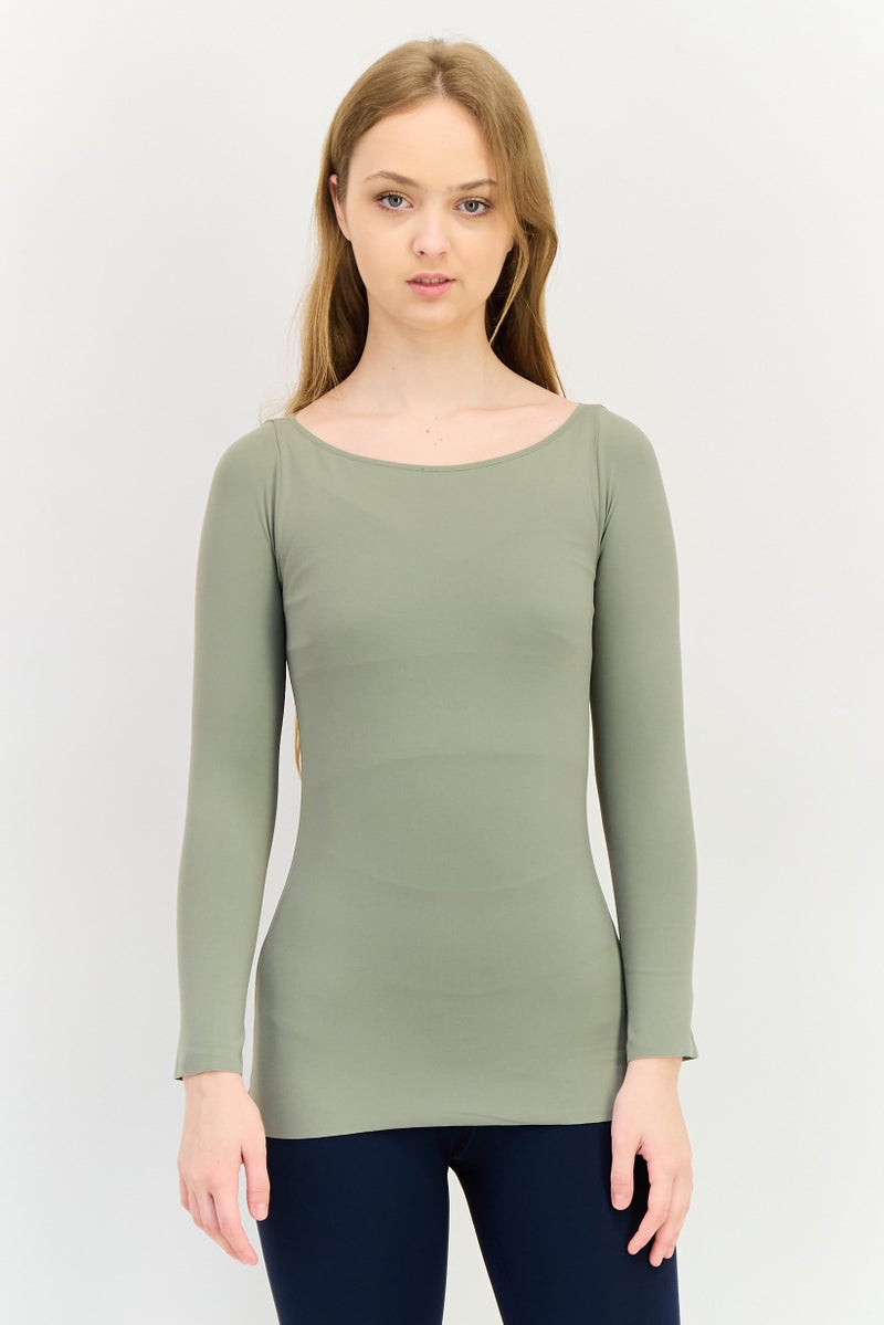 Nike Women Dri Fit Long Sleeve Training T-Shirt, Light Grey - Image 1