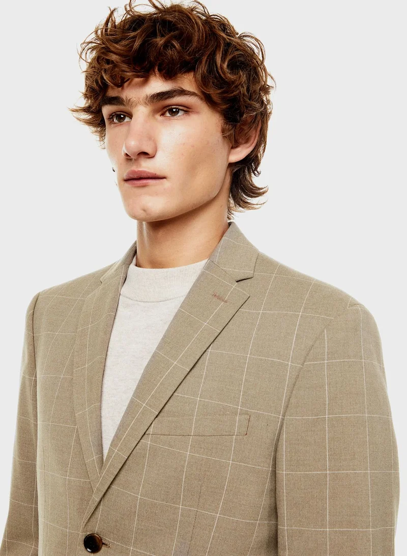 H&M Checked Slim Fit Blazer