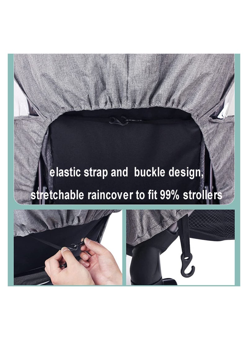 SYOSI Stroller Rain Cover Universal Weather Shield for Pushchair Stroller Buggy Pram Pushchair Rain Cover with Zip Rain Cover for Pram Baby Travel Weather Shield Fit Most Strollers  - Image 3