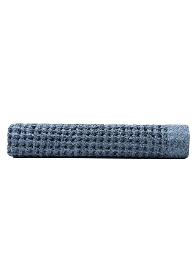 onsen Bath Sheet - Waffle Weave 100% Supima Cotton Towel - Lusciously Soft, Durable, Fast Absorbing Waffle Towel Bath Towel, Denim Blue  - Image 1