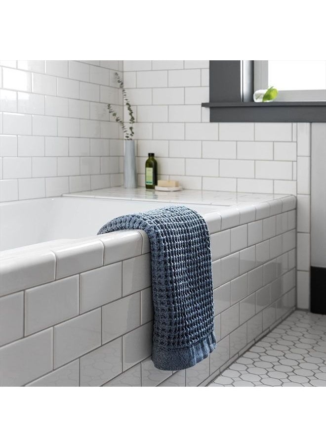 onsen Bath Sheet - Waffle Weave 100% Supima Cotton Towel - Lusciously Soft, Durable, Fast Absorbing Waffle Towel Bath Towel, Denim Blue  - Image 2