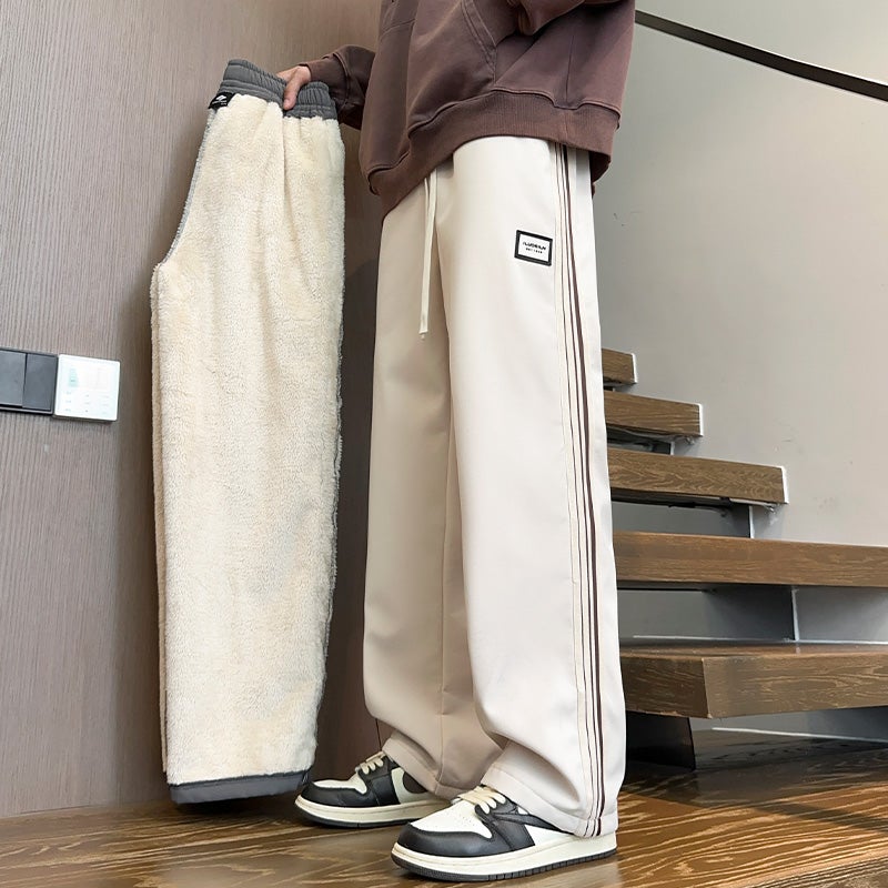 Youth Long Pants Boys Junior High School Senior High School Students Casual Sports Pants Big Children Fleece-Lined Thickened Sweatpants - Image 3