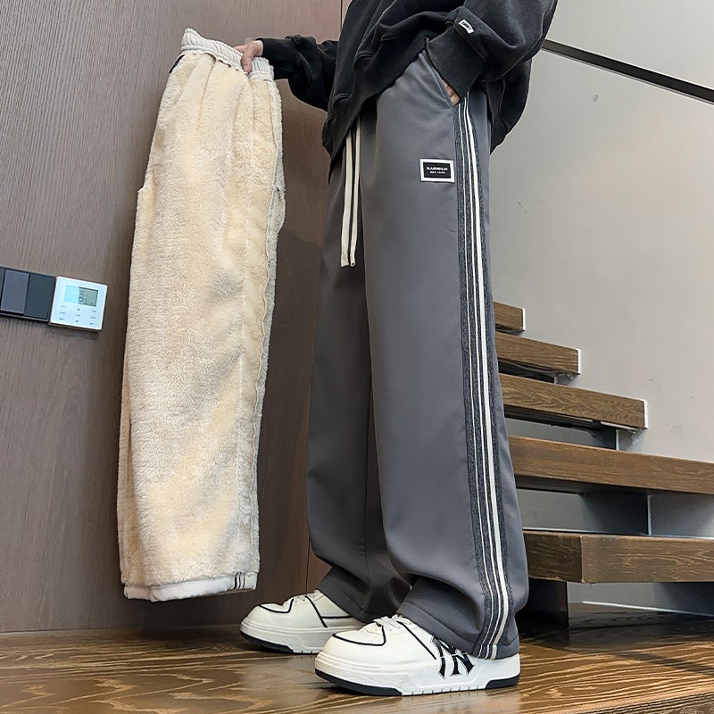 Youth Long Pants Boys Junior High School Senior High School Students Casual Sports Pants Big Children Fleece-Lined Thickened Sweatpants - Image 2