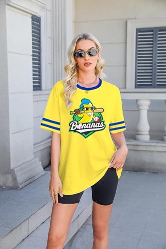 SGYHO Baseball Shirts for Women Oversized Baseball Mom T Shirt Game Day Heart Graphic Tee Top Yellow - Image 2