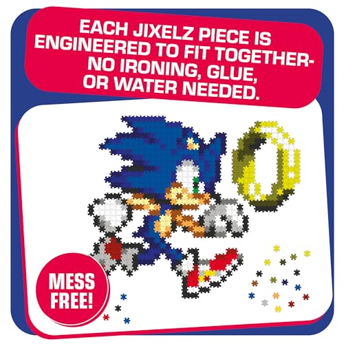 TOMY Jixelz Remix Sonic The Hedgehog Craft Kit - Sonic and Ring - No Heat or Glue Required - Gaming Room Decor and Video Game Collectibles - 1200+ Pieces - Ages 8 Years and Up - Image 4