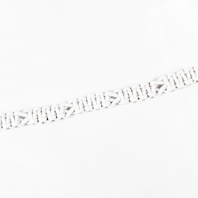 ذا بلاك بيرل اكسسوريز جزام جلد أبيض مجدول حريمي - Image 4