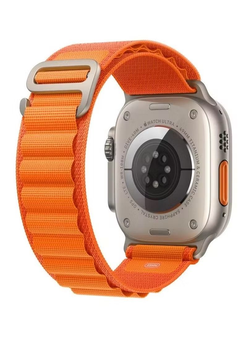 Zaboon Apple Watch Alpine Loop Band 49mm/45mm/44mm Nylon Woven Sport Strap Compatible with iWatch Series 8/Ultra/7/SE/6/5/4/3/2/1 Orange - Image 1