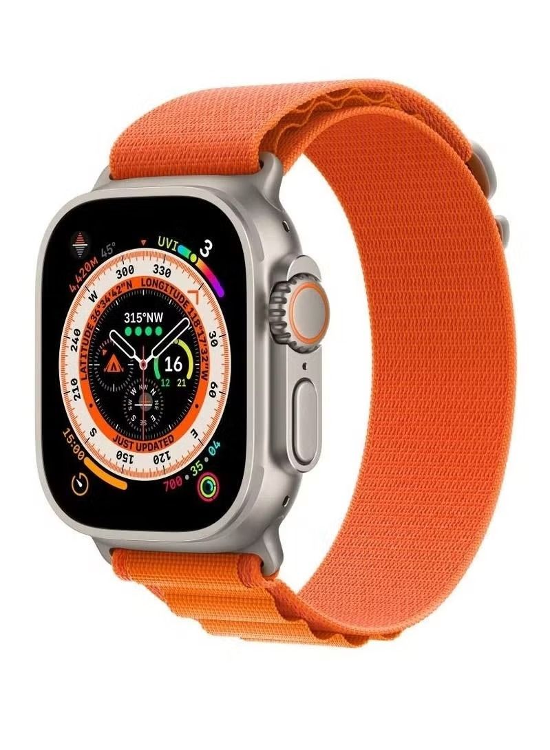 Zaboon Apple Watch Alpine Loop Band 49mm/45mm/44mm Nylon Woven Sport Strap Compatible with iWatch Series 8/Ultra/7/SE/6/5/4/3/2/1 Orange - Image 2