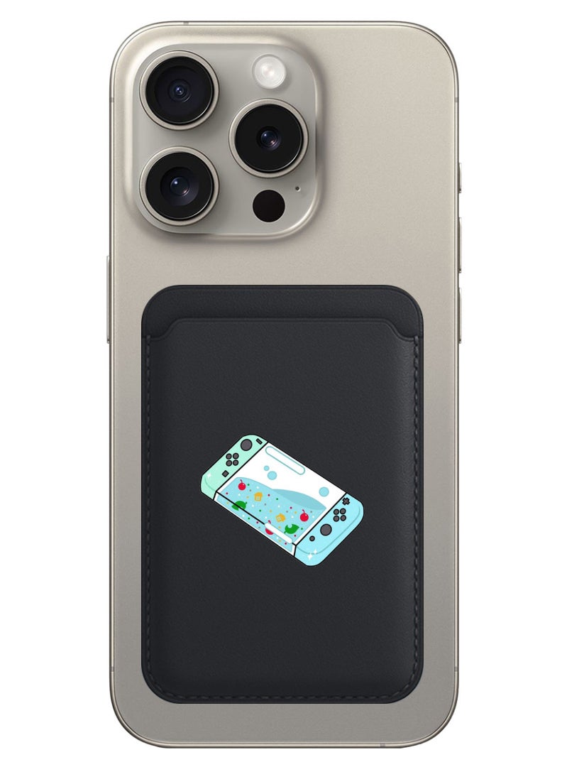 Theodor Magnetic Wallet, Compatible with MagSafe Wallet, for iPhone Wallet, for iPhone 16/15/14/13/12 Series, Not for iPhone 13/12 mini, 3 Card Holder, Vegan Leather, Black - Console - Image 1