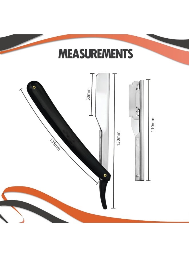 ChicAbode Professional Barber Straight Blade Razor with 10 Blades Men's Manual Shaver Salon Quality Shaver - Image 3
