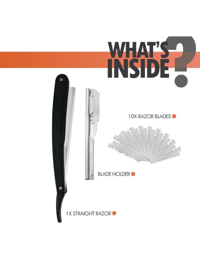 ChicAbode Professional Barber Straight Blade Razor with 10 Blades Men's Manual Shaver Salon Quality Shaver - Image 5