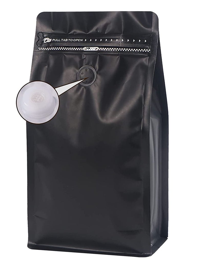 NIBEMINENT Coffee Storage Bags with Valve, 16 Oz for Food Dried Herbs, Mylar Bag Edible Packaging, Multi-Usage Smell Proof (10pcs, Matte Black)  - Image 1