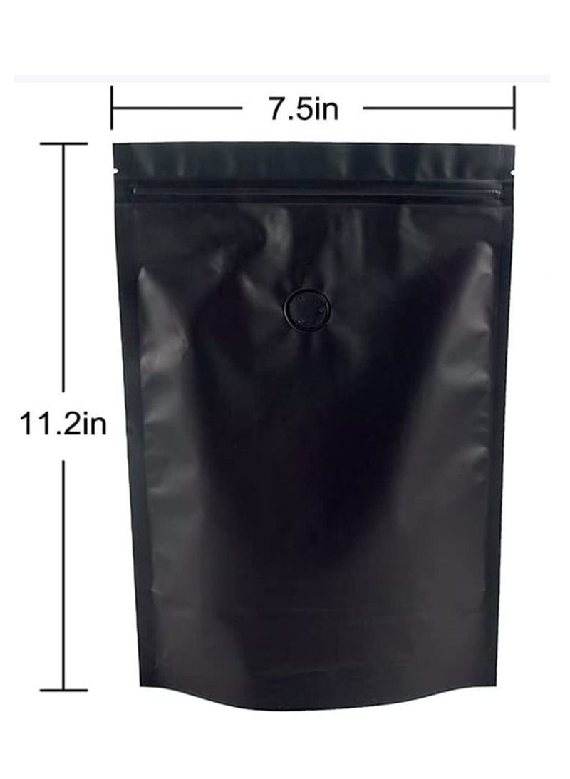 NIBEMINENT Coffee Storage Bags with Valve, 16 Oz for Food Dried Herbs, Mylar Bag Edible Packaging, Multi-Usage Smell Proof (10pcs, Matte Black)  - Image 2