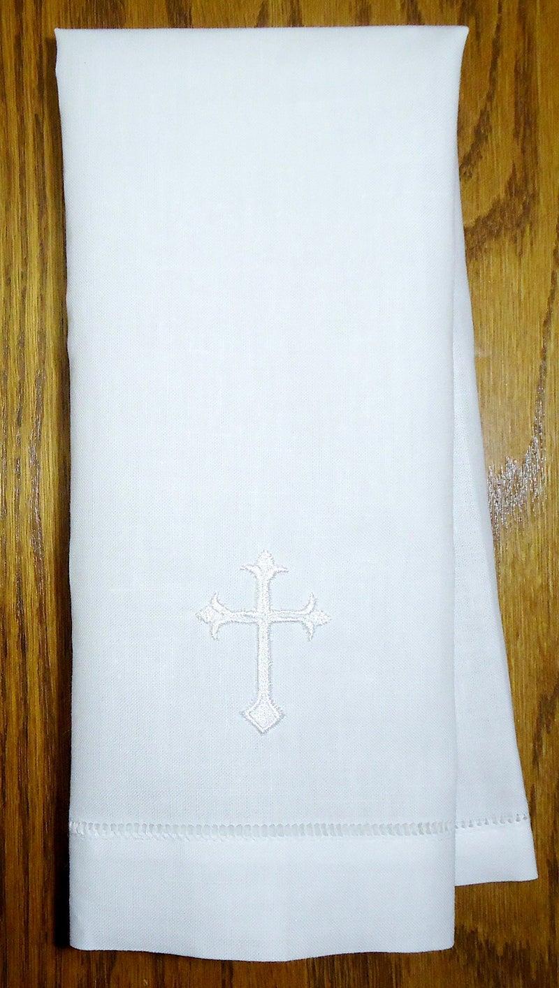Integrity Designs White Linen Baptism Cloth with White Cross Towel Size Model: - Image 1