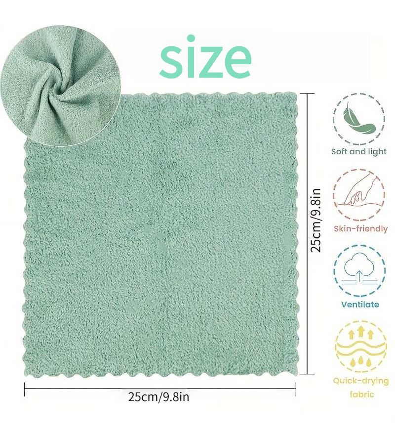 6pcs Pack Soft Coral Cleaning Towels Reusable Absorbent Multi Purpose Cloth - Image 3
