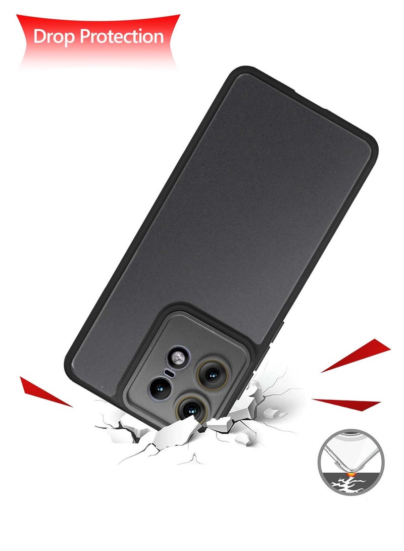 Wtech Hybrid Silicone With Translucent Back Protective Lens Sheild Case Cover For Motorola Edge 50 Pro 5G 2024  Black - Image 4