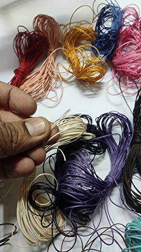 OMX 15 Colours, 0.5 mm, 10Mtr Each Colour (15 Colour Mix) Total 150 Mtr. Waxed Cotton Cord Wire for Jewellery Bracelets, Anklet, Beading - Image 5