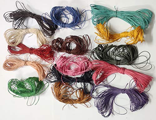 OMX 15 Colours, 0.5 mm, 10Mtr Each Colour (15 Colour Mix) Total 150 Mtr. Waxed Cotton Cord Wire for Jewellery Bracelets, Anklet, Beading - Image 1
