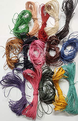 OMX 15 Colours, 0.5 mm, 10Mtr Each Colour (15 Colour Mix) Total 150 Mtr. Waxed Cotton Cord Wire for Jewellery Bracelets, Anklet, Beading - Image 2