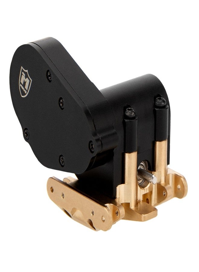 MEUS RACING SCX30 Transmission Assembled Gearbox with Brass Skid Plate for Axial SCX30 1/30 RC Crawler (Black) - Image 4