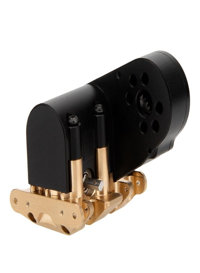 MEUS RACING SCX30 Transmission Assembled Gearbox with Brass Skid Plate for Axial SCX30 1/30 RC Crawler (Black) - Image 5