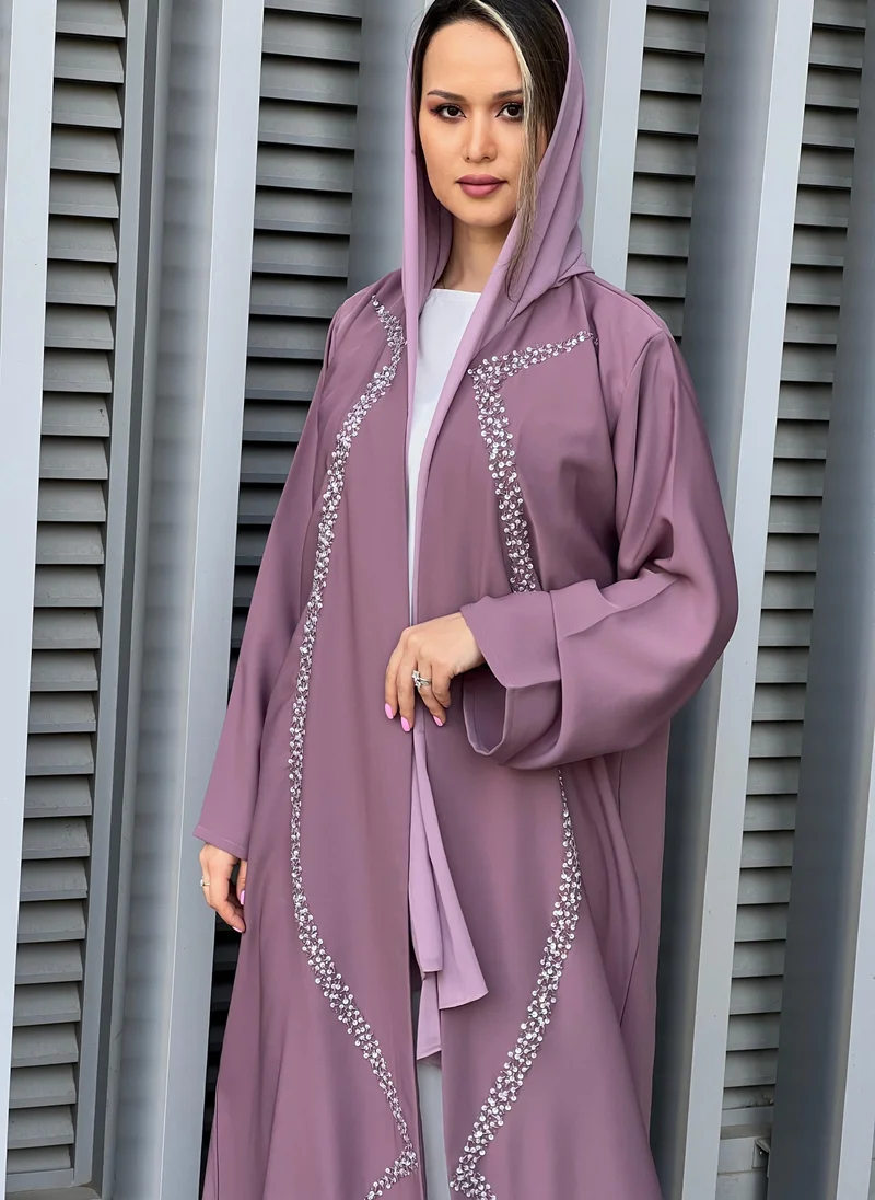 Moistreet  Embroidered Open Front Abaya for Women | Best Price UAE