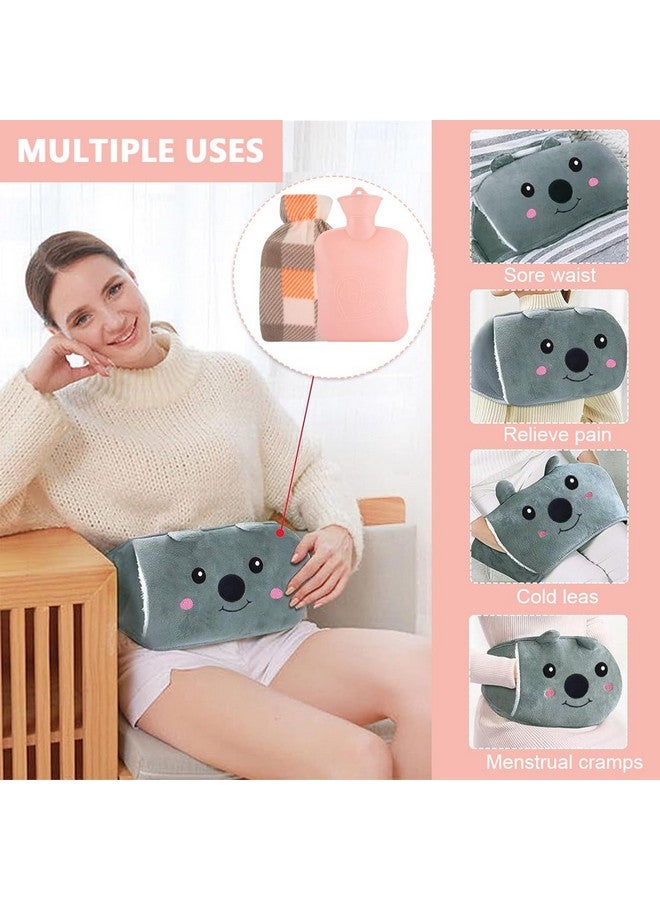 Hannea حقيبة ماء ساخن HANNEA® مع غطاء فخم وحزام لف الخصر قابلة لإعادة التعبئة حقيبة ماء ساخن مضادة للتسرب PVC لتخفيف آلام الدورة الشهرية، تخفيف التقلصات، آلام الظهر - Image 5