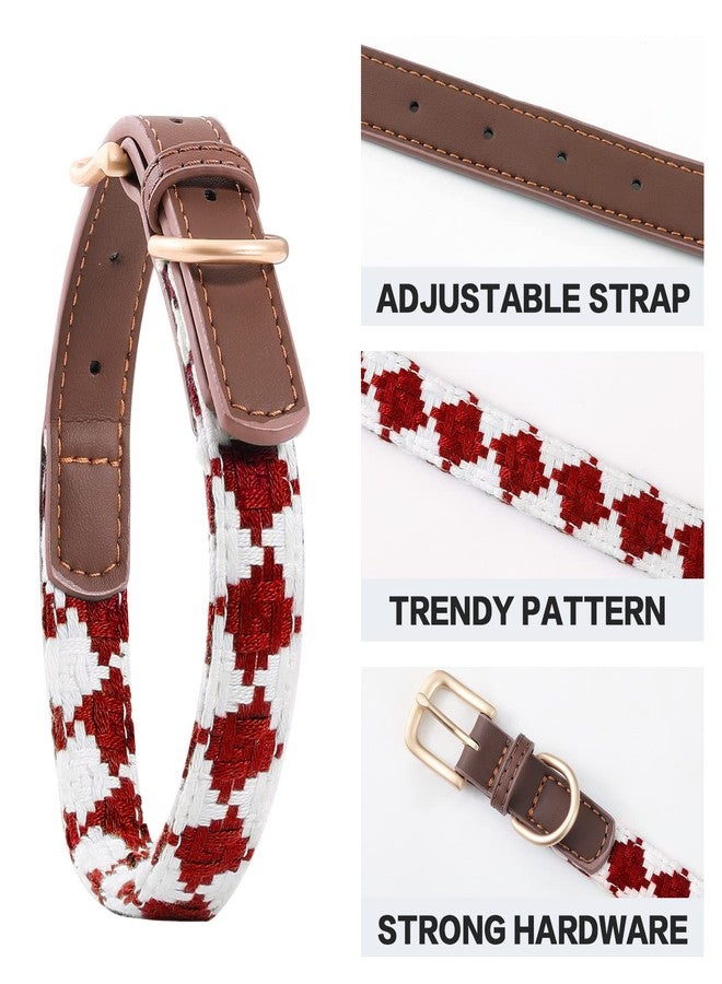 Bolux Leather Cute Dog Collar, Adjustable Soft Paded Cute Dog Collar for Small Medium Large Dogs, Classic Breathable Pet Collar with Checkered Pattern, Fashion Puppy Collars for Walking Running - Image 2