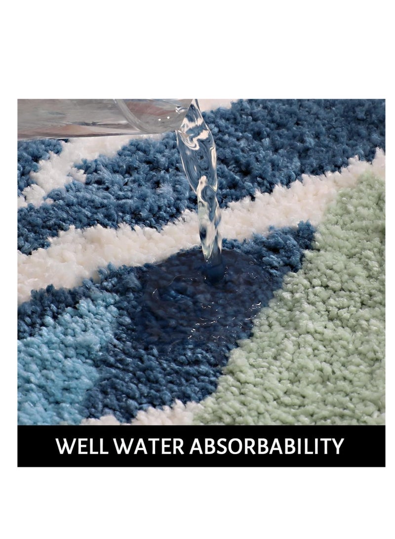 TYCOM Bathroom Rugs Bath Mat 40 By 60 CM Non Slip Fluffy Soft Plush Microfiber Shower Carpet Rug Machine Washable Quick Dry Ultra Bath Mats for Tub Bathroom and Shower Leave. - Image 2