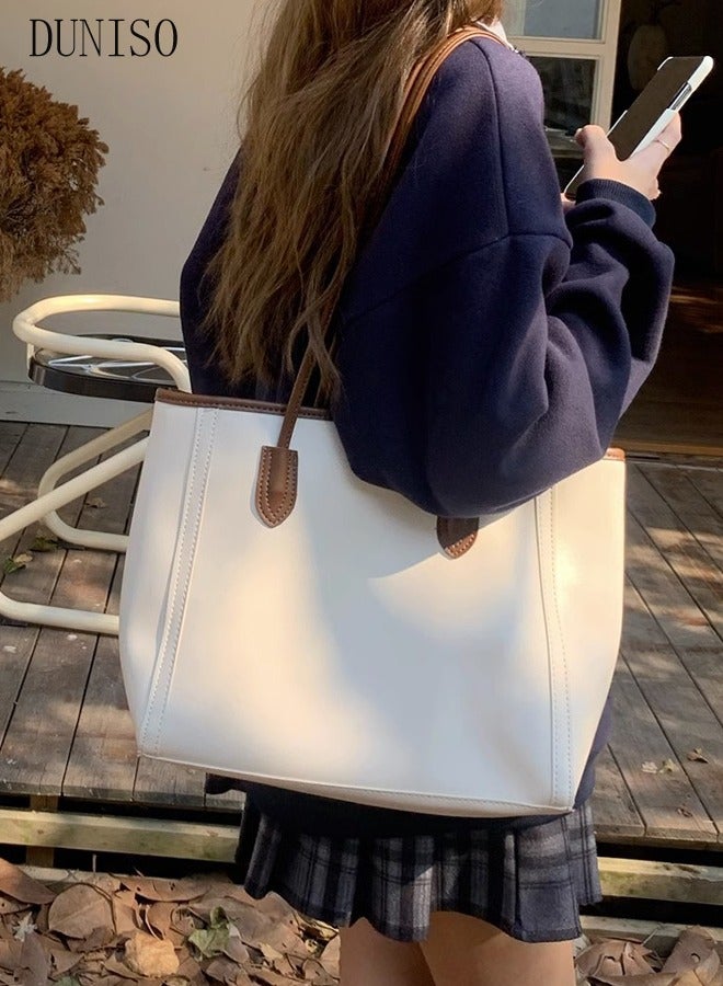 DUNISO Women's Shoulder Tote Bag Faux Leather Handbag for Women Large Capacity Messenger Fashionable Travel Shoulder Bag for Ladies Girls College Students  - Image 1