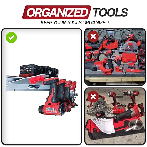 PERCH 9 Pack Tool Holder for Milwaukee M1818v Cordless Tools Snap Fit Tool Organizer for Milwaukee Drill Holder Under Shelf Wall Mount wHardware for Easy Install - Image 3