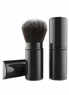 KASTWAVE Blush Brush Artificial Wool Portable Face Powder Brush with Cover, Professional Retractable Flat Top Liquid Powder Foundation Brush for Blending Liquid  - Image 1