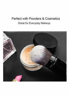 KASTWAVE Blush Brush Artificial Wool Portable Face Powder Brush with Cover, Professional Retractable Flat Top Liquid Powder Foundation Brush for Blending Liquid  - Image 4