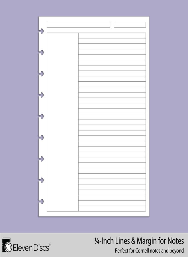 Eleven Discs Classic Size Discbound Paper - Margin Ruled Sheets - Premium 120gsm Heavyweight Notebook & Planner Refills - 9 Discs, 7 x 9.25 in - Punched for Happy Planner (50 Sheets) - Image 3
