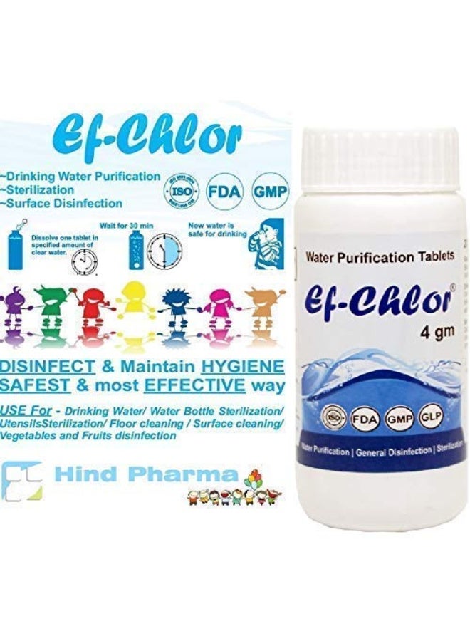 Ef-Chlor Water Purifier Tablet Combo Pack - Overhead/Underground Water Tank | 4gm-20 Tab Jar for 1000L + 1.67gm-50 Tab Jar for 500L | Purify and Safeguard Supply - Image 2