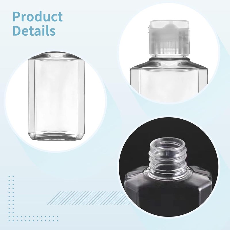 60 Octagonal 60Ml Empty Hand Sanitizer Bottles With Flip Caps - Transparent Plastic, Leak-Proof, Perfect For Travel, Office, And Personal Use, - Image 5