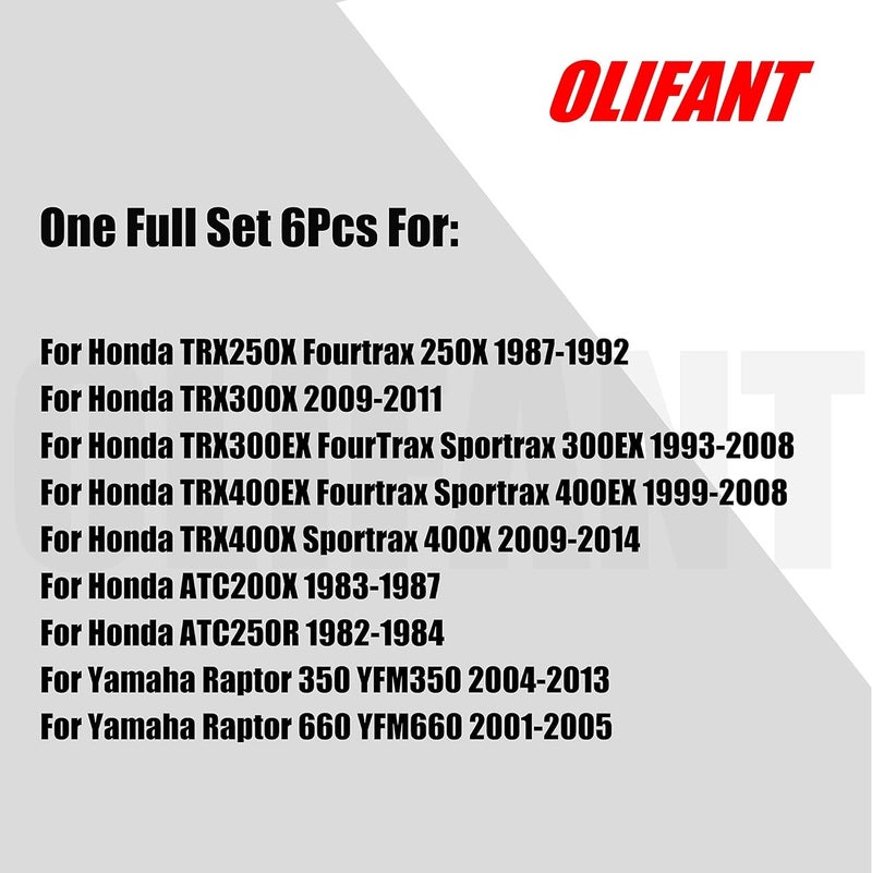 OLIFANT وسادات فرامل أمامية وخلفية لـ Honda 400EX و300EX و400X و300X و250X وATC200X وATC250R / Yamaha Raptor 350 وYFM350 و660 وYFM660 مجموعة كاملة من وسادات الفرامل - Image 2