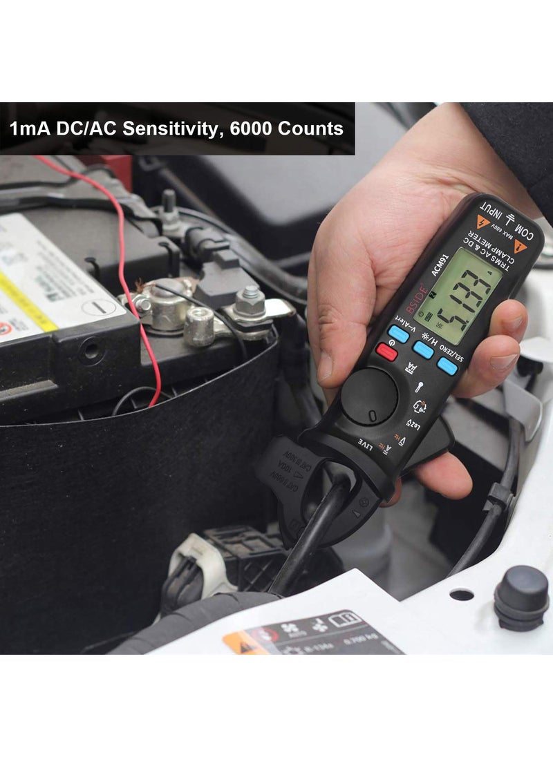 BSIDE BSIDE ACM91 Digital Clamp Meter 1mA AC/DC Current True RMS Auto-Ranging 6000 Counts Meter Hz Temperature Capacitance Live Check V-Alert Low Impedance Voltage Tester  - Image 2