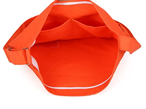 Covelin Women's Retro Large Size Canvas Shoulder Bag Hobo Crossbody Handbag Casual Tote Tomato - Image 3