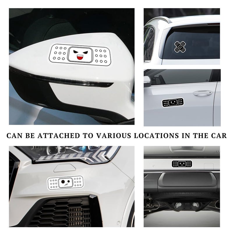Yourkar Car Bandage Decal, Funny Cute Auto Cartoon Bandage Stickers with 2 Shapes, Waterproof Decorative Band Sticker Universal for Most Vehicles, Car Accessories for Decor (Black) - Image 5
