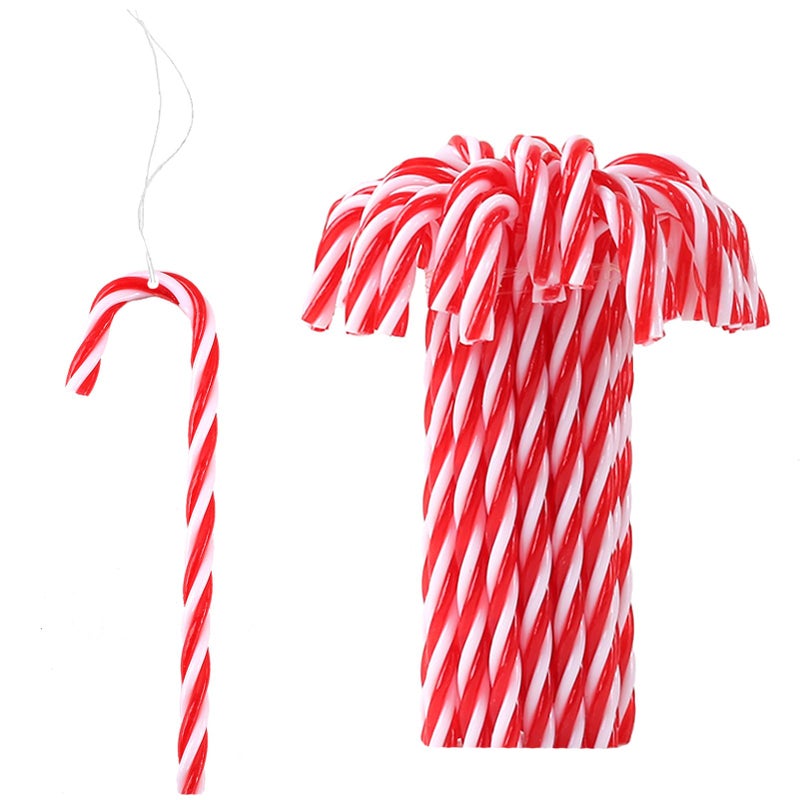 HERZWILD 32pcs Candy Cane Hanging Ornaments for Christmas Decorations 12cm