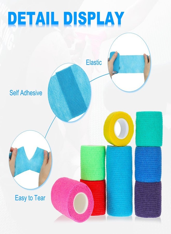 PATIKIL 1"/2"/3"/4" Self Adhesive Bandage Wrap, 4 Pcs 5 Yard Elastic Self Breathable Self Adherent Wrap Tape for Stretch Athletic Sports Wrist Ankle Outdoor Tape, Dark Red - Image 3
