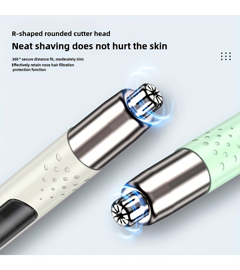 مزيل شعر الأنف الأبيض غير المؤلم، مشذب صامت قابل للشحن عبر USB للأذن والحواجب للرجال والنساء - Image 5